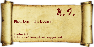 Molter István névjegykártya
